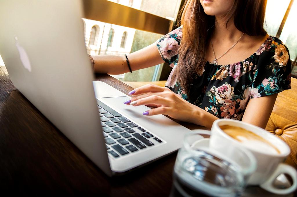 Person learning computer skills