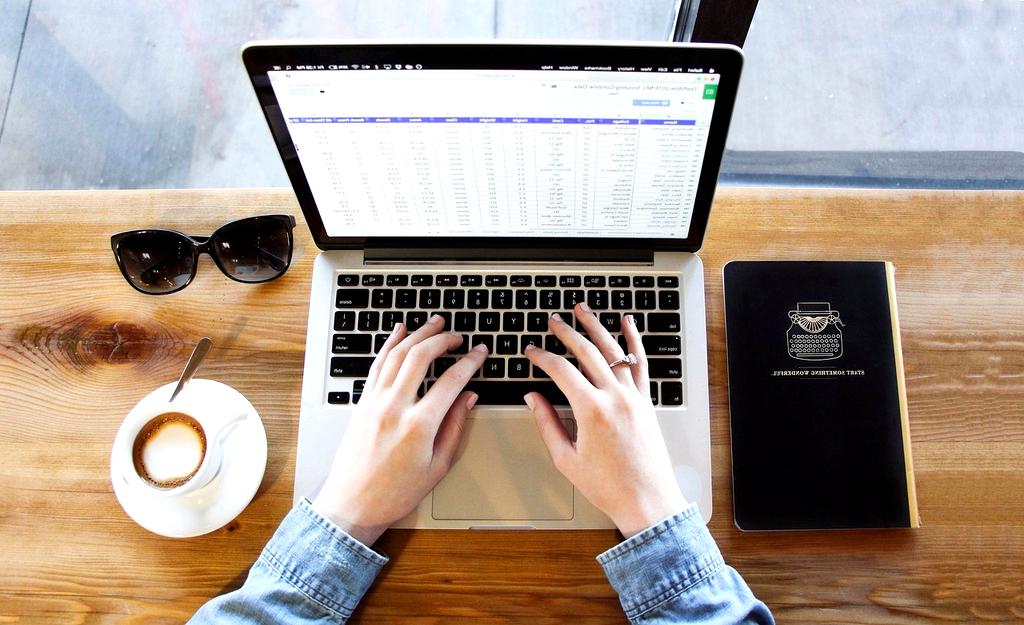 Person reading answers on computer screen